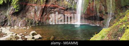 Panorama der 25 Fontes fallen, Madeira, Portugal Stockfoto