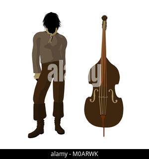 Ludwig van Beethoven mit einem Cello auf weißem Hintergrund Stockfoto