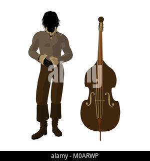 Ludwig van Beethoven mit einem Cello auf weißem Hintergrund Stockfoto