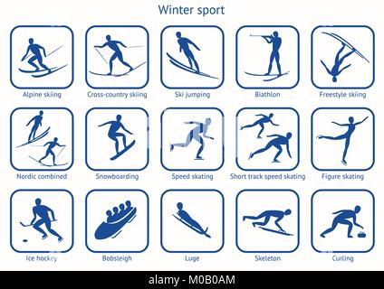 Winter Sport und Spiel. Stock Vektor