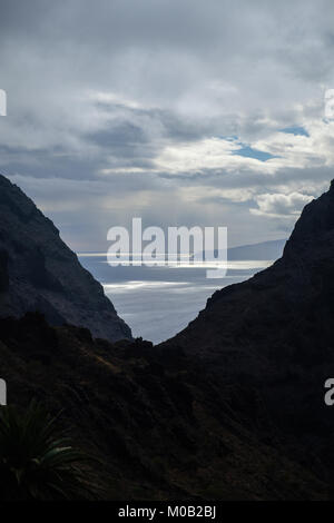 Blick auf den Ozean von Masca Dorf Stockfoto