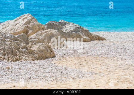 Blick auf Porto Katsiki Strand auf Lefkada Insel in Griechenland Stockfoto