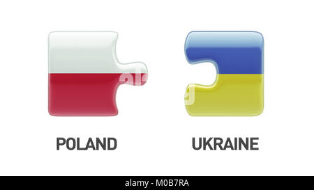 Polen Ukraine hohe Auflösung Puzzle Konzept Stockfoto