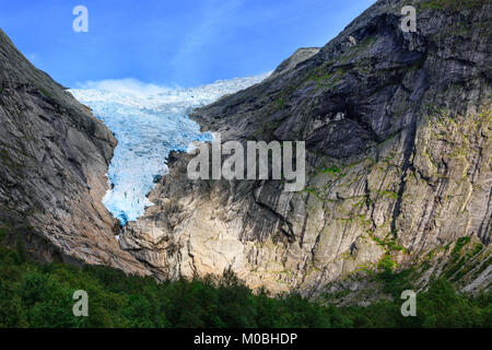 Gletscher Briksdalsbreen, Nahaufnahme, Olden, Norwegen Stockfoto
