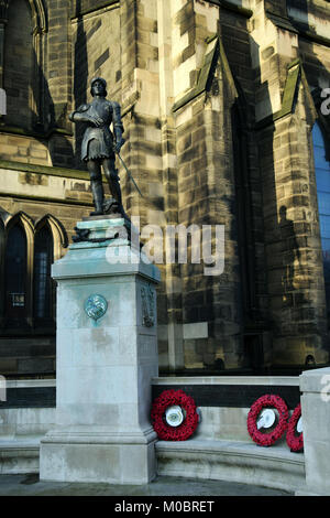 Statue des Heiligen Georg und dem Drachen in Newcastle upon Tyne Stockfoto