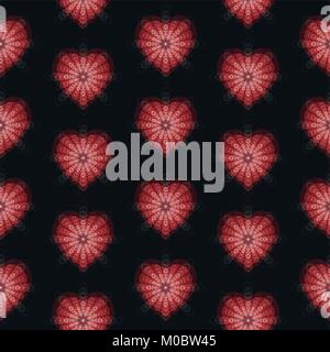 Nahtlose Muster mit roten Herzen zum Valentinstag Grußkarte, Einladungskarte, Geschenkpapier etc. Stock Vektor