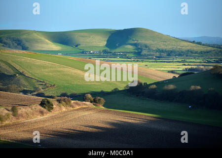 South Downs National Park, Ansicht von telscombe zu Caburn Stockfoto