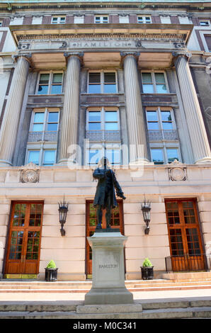 Historische Orte mit der Geschichte von Alexander Hamilton im Leben und im Tod; Columbia University Manhattan New York Stockfoto