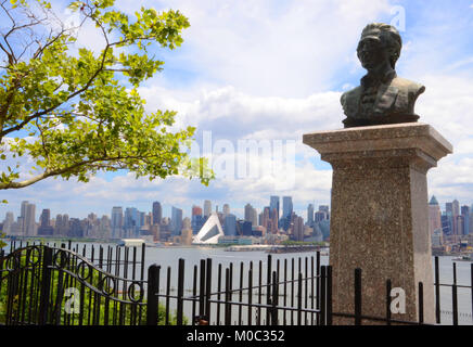 Historische Orte mit der Geschichte von Alexander Hamilton im Leben und im Tod; Hamilton Park, Weehawken duellieren gründen New Jersey Stockfoto