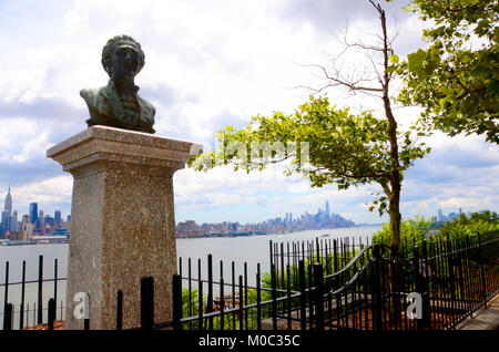 Historische Orte mit der Geschichte von Alexander Hamilton im Leben und im Tod; Hamilton Park, Weehawken duellieren gründen New Jersey Stockfoto