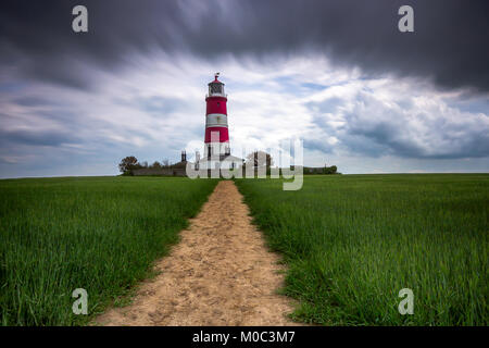 Sturm nähert sich Happisburgh Lighthouse Stockfoto