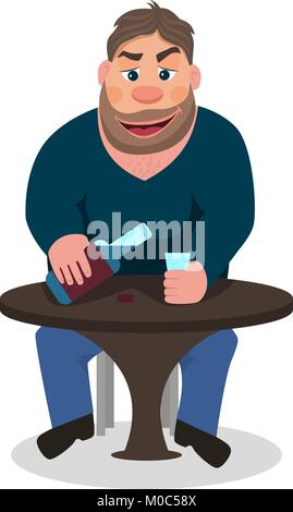 Vector Illustration cartoon Mann Alkohol Stock Vektor