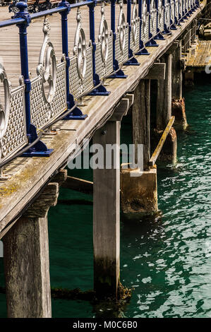 Pier Swanage, Dorset, Detail der Bau Stockfoto