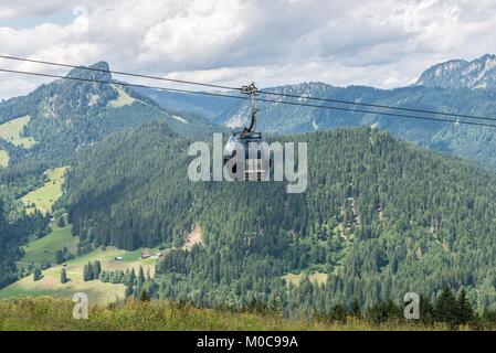 Gondel einer Seilbahn in der bayerischen Region Algen, Deutschland Stockfoto