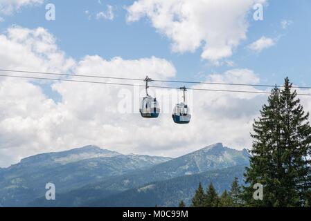 Gondel einer Seilbahn in der bayerischen Region Algen, Deutschland Stockfoto