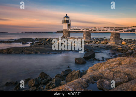 Marshall Point Lighthouse in Gelb Stockfoto