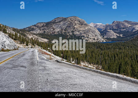 Tioga Road in der Nähe Tenaya Lake im Yosemite National Park Stockfoto