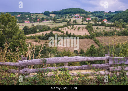In ländlicher Umgebung in der Nähe von Dorf Sirogojno in Zlatibor bergige Region im westlichen Teil von Serbien Stockfoto