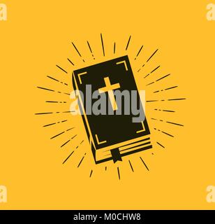 Heilige Bibel Symbol. Gottesdienst, Kirche, Psalm Symbol. Vector Illustration Stock Vektor