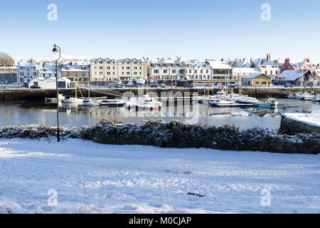 Winter Szene in den Hafen von Stornoway, Isle of Lewis, Western Isles, Äußere Hebriden, Schottland, Vereinigtes Königreich Stockfoto