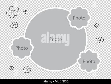 Baby Bilderrahmen erstaunlichen Montagen Lieblingsfotos. Vector Illustration. Stock Vektor