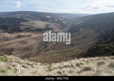 Der Pennine Way an torside Clough Position auf die Mauren an Bleaklow, Peak District, Derbyshire, England. Stockfoto