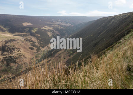 Der Pennine Way an torside Clough Position auf die Mauren an Bleaklow, Peak District, Derbyshire, England. Stockfoto