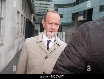 Führer der UKIP, Henry Bolton, verlässt den BBC nach Erscheinen auf "Die Andrew Marr Show' Stockfoto