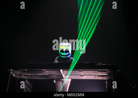 USA. 13 Jan, 2018. Marshmello führt am 13. Januar 2018 an das Bill Graham Civic Auditorium in San Francisco, Kalifornien. Credit: Foto Access/Alamy leben Nachrichten Stockfoto