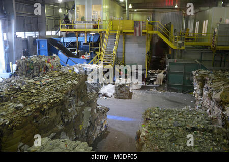 Recycling Zwischenlager, Rockland County, NY Stockfoto