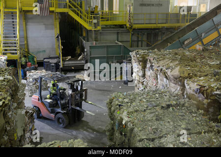 Recycling Zwischenlager, Rockland County, NY Stockfoto