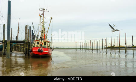 Schiff (Trawler) ditzum Winter Stockfoto