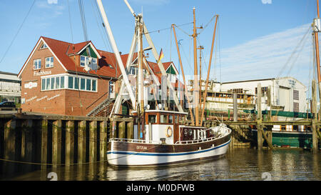 Schiff (Trawler) ditzum Winter Stockfoto