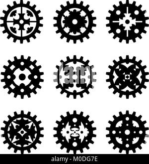 Maschine Zahnrad Zahnrad auf einem weißen Hintergrund Vektor-illustration eps 10. Stock Vektor