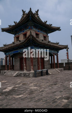 Eine defensive Ecke Tower auf die Stadt Xi'an der Wand. Xi'an, Provinz Shaanxi, China. Stockfoto