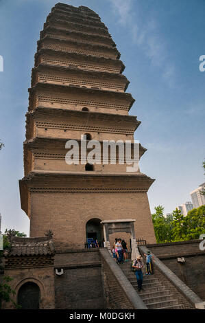 Der Tang Dynastie Kleine Wildgans-Pagode in Xi'an, Provinz Shaanxi, China. Für buddhistische Schriften aus Indien von Pilgern. Stockfoto