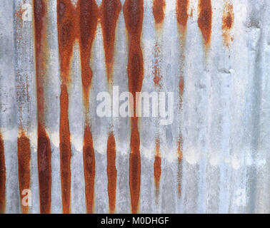 Alte Zink. alten rostigen Zink. alten rostigen Zink plat Wand. Zink Wand. rusty Zink grunge Textur Stockfoto