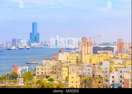 Luftaufnahme von Kaohsiung aus cijin Stockfoto