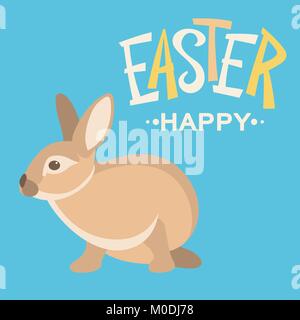 Ostern Kaninchen cartoon Design Vector Illustration Flat Style Stock Vektor
