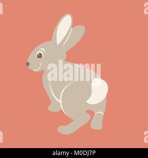 Kaninchen Vektor-illustration Flat Style Profil Seite Stock Vektor