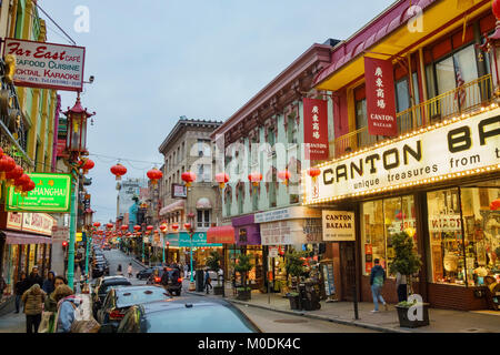 San Fransisco, APR 17: Die historischen Chinatown am 17.April 2017 in San Francisco, Kalifornien Stockfoto