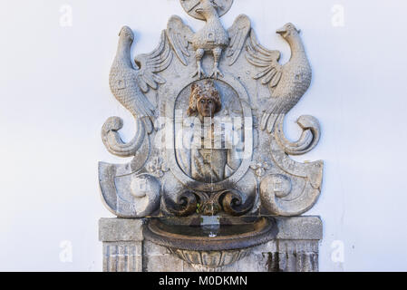 Eine der fünf Sinne Brunnen treppen Bom Jesus do Monte (guter Jesus auf den Berg) Heiligtum in Tenoes, außerhalb der Stadt Braga, Portugal Stockfoto