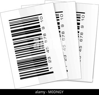 Satz von drei Barcode Etiketten Stock Vektor