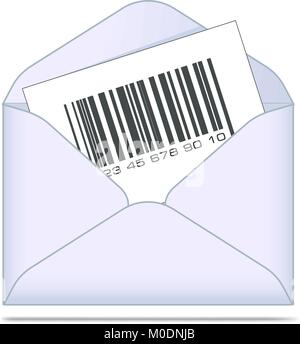 Umschlag mit Barcode. Vector Illustration. Stock Vektor