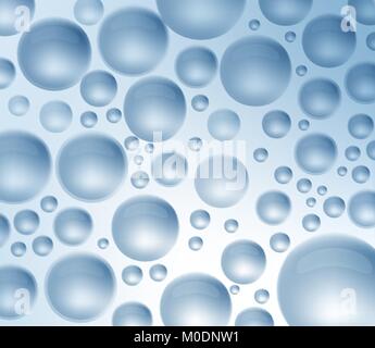 Blue water drops Hintergrund. Realistische Vector Illustration. Stock Vektor