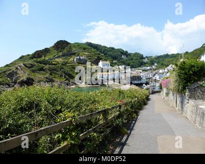 Malerischer Blick auf Polperro, Cornwall, Großbritannien Stockfoto