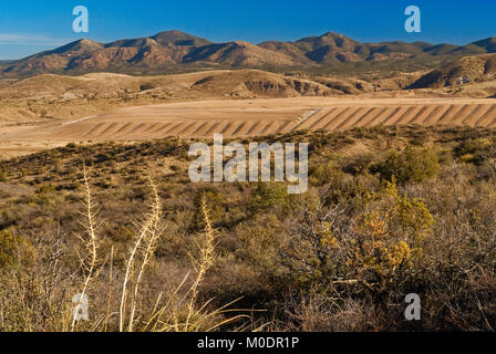 Aufgearbeitete Lagerbestände von industriellen Abfällen auf Freeport-McMoRan Copper & Gold Inc. Tyrone Mine in der Nähe von Silver City, New Mexico, USA Stockfoto