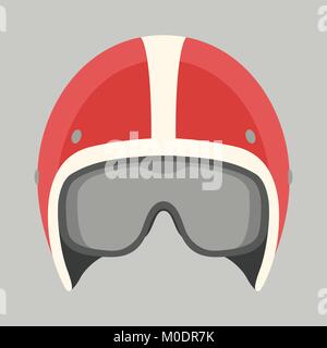 Helm motorrad Vektor-illustration Flat Style Vorderseite Stock Vektor