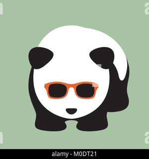 Panda Gesicht in Gläser Vector Illustration style flach Stock Vektor