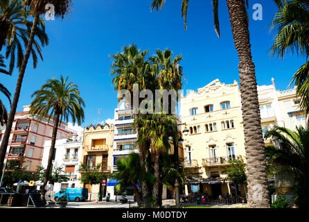 Stadtbild von Sitges, 21. September 2017, Spanien (Barcelona) Stockfoto